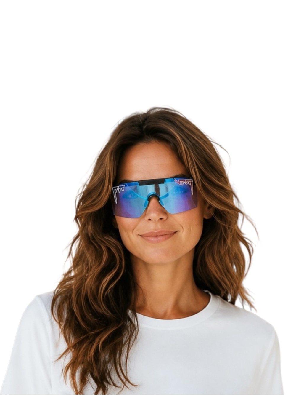 Pit Viper Blue-Purple Mirrored Shield Sunglasses - Women's Sport
